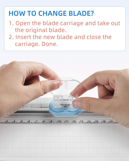 Firbon 3-in-1 Blue A5 9" Paper Cutter Bundle with 3Pcs Refill Blades for Crafts, Scrapbooking, Labels& Home Offic