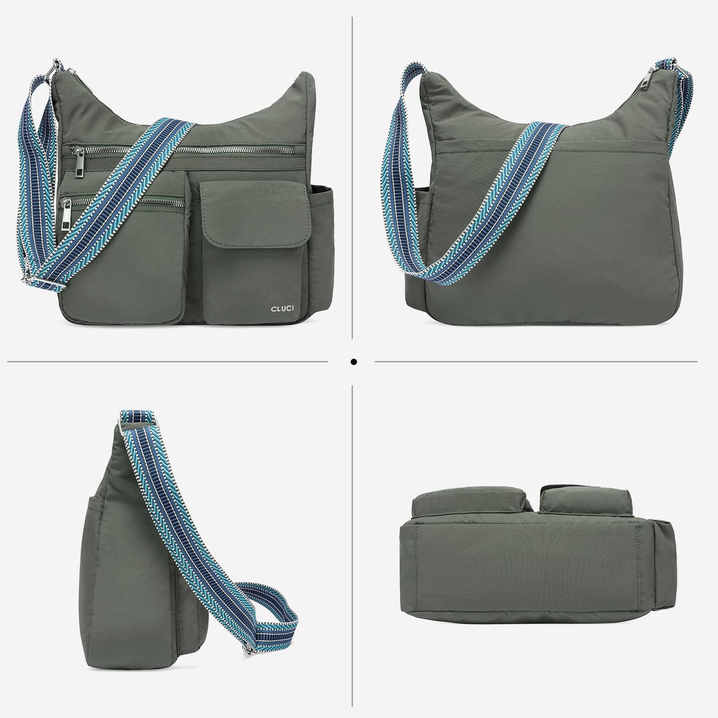 CLUCI Travel Purses for Women, Waterproof Nylon Crossbody Bags for Woman Trendy, Anti Theft Shoulder Handbags for Ladies