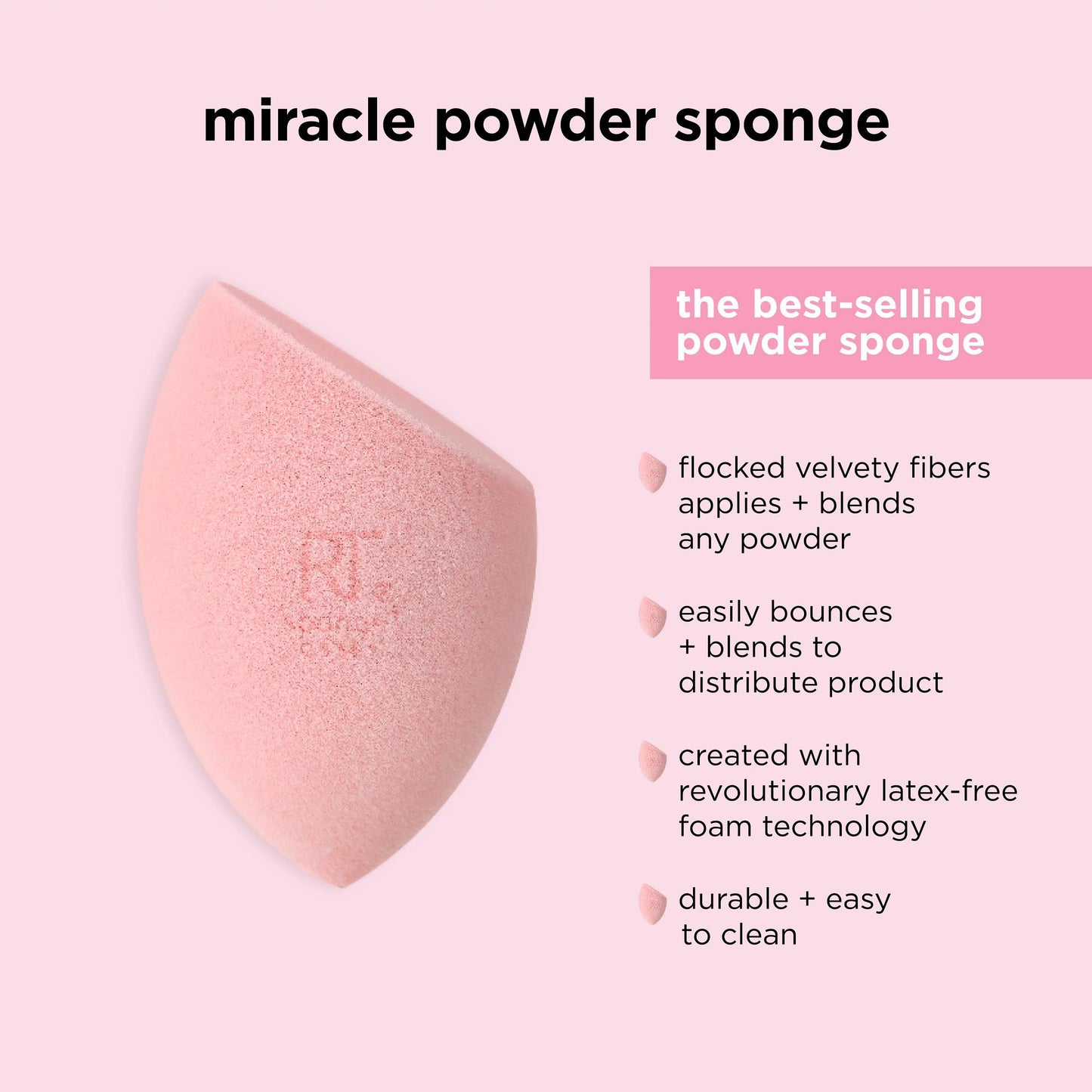 Real Techniques Miracle Airblend Sponge, Matte Makeup Blending Sponge, For Liquid, Cream, & Powder Products, Offers Medium To Full Coverage, Foundation Sponge, Latex-Free Foam, 1 Count