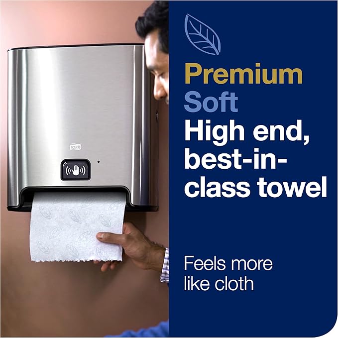 Tork Matic Soft Hand Towel Roll, Quick-Absorbing, Long-Lasting, Thick 2-Ply