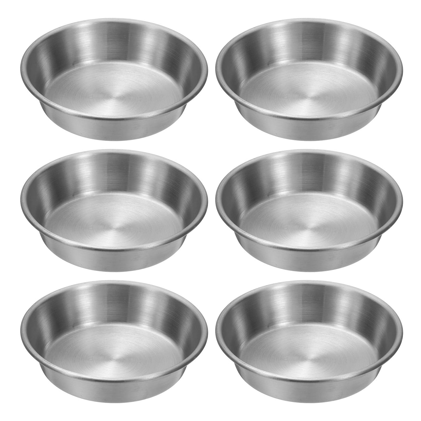 uxcell 4 Inch Stainless Steel Sauce Dishes, 6 Pcs Mini Individual Round Seasoning Dishes Condiment Tray Sushi Dipping Bowl Mixing Saucers Appetizer Plates for Prep Side Dish, Silver