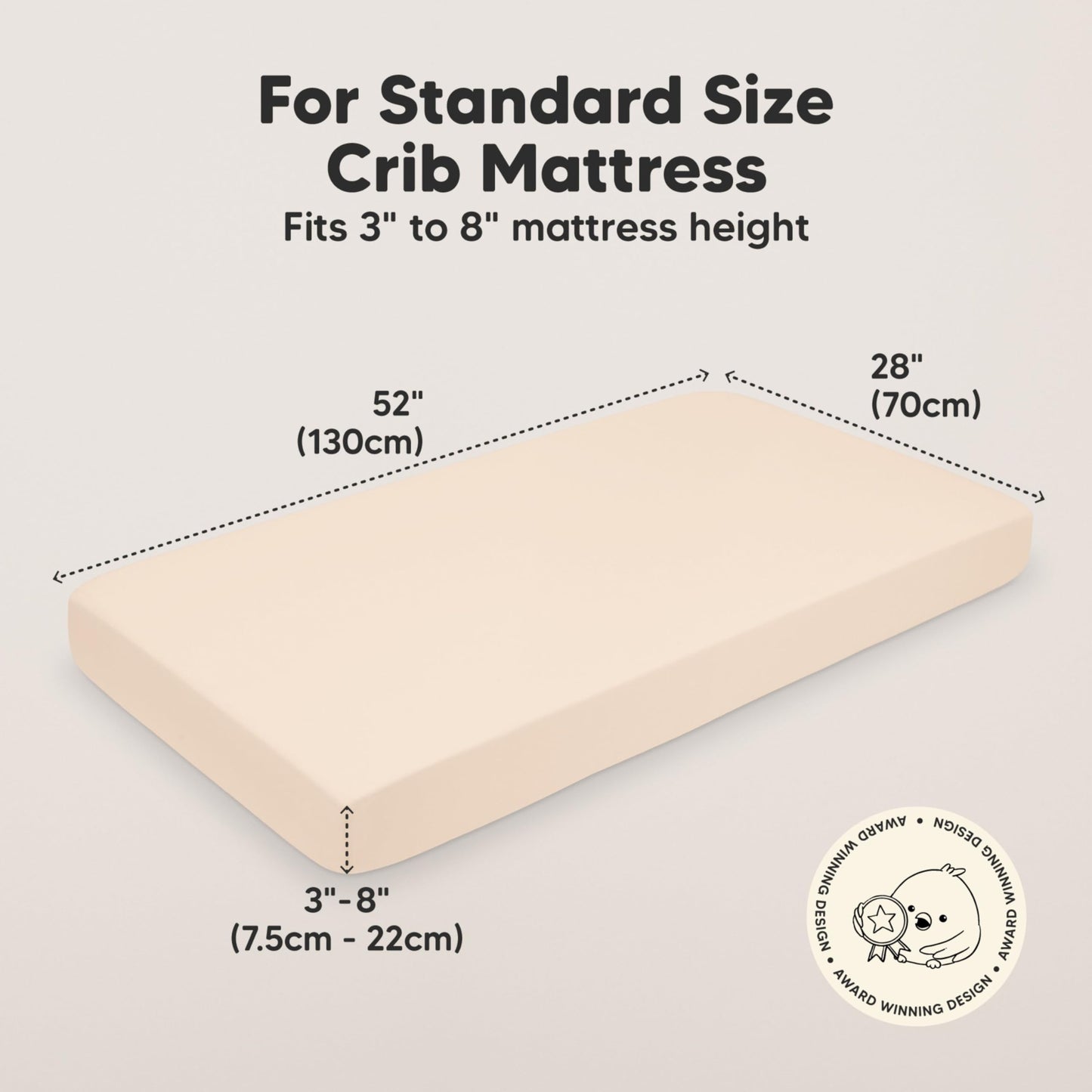 KeaBabies 2-Pack Organic Cotton Crib Sheets for Boys, Girls - 52x28 Fitted Crib Mattress Sheet Neutral, Breathable Cover for Baby Bed Set, Toddler Mattress, Soft & Cute Prints (Cameo)