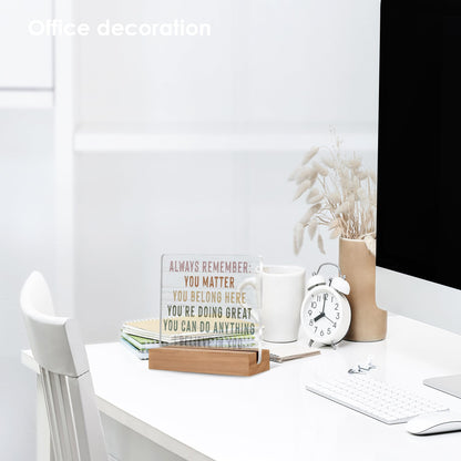 Welshower Inspirational Desk Decor, Positive Affirmations Inspirational Acrylic Plaque Sign for Nursery Kids Room Classroom Tabletop Decor, Motivational Desk Decoration, 4x4 Inch