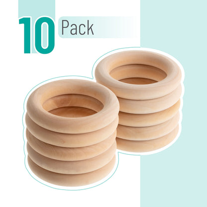 Mr. Pen Birch Wooden Rings, 2.7", 10 Pack, Wooden Rings for Crafts
