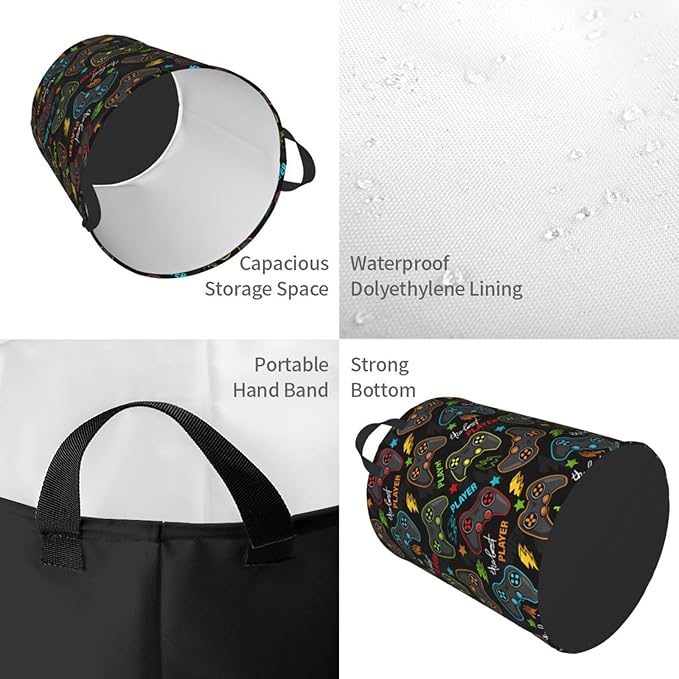 Gaming Joysticks Laundry Hamper Bag