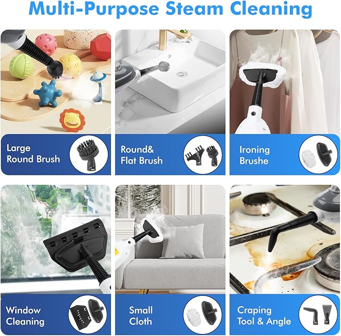 Steam Mop - All-in-one Powerful Handheld Steam Cleaner Detachable Floor Steamer