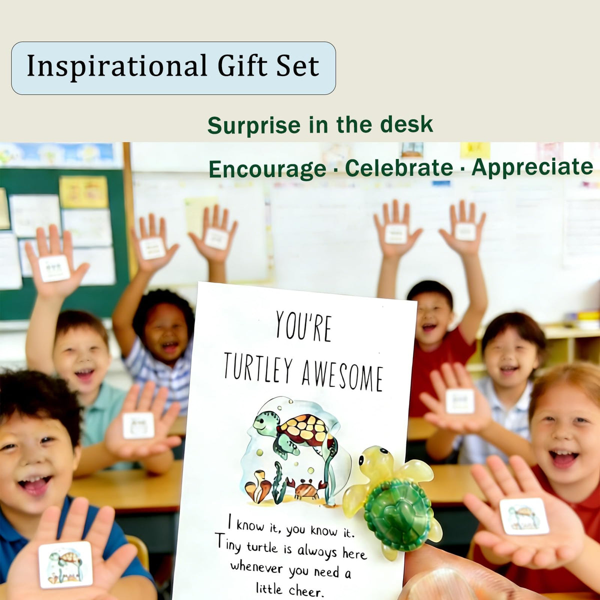 EYRBVX 25 Sets Employee Appreciation Gifts Bulk Animal Pun Note Cards Team Staff Thank You Gift For Coworkers, Gratitude and Inspiration Resin Animals With Thank You Cards, Daily Cards For Office Teacher Graduation Volunteer Nurse
