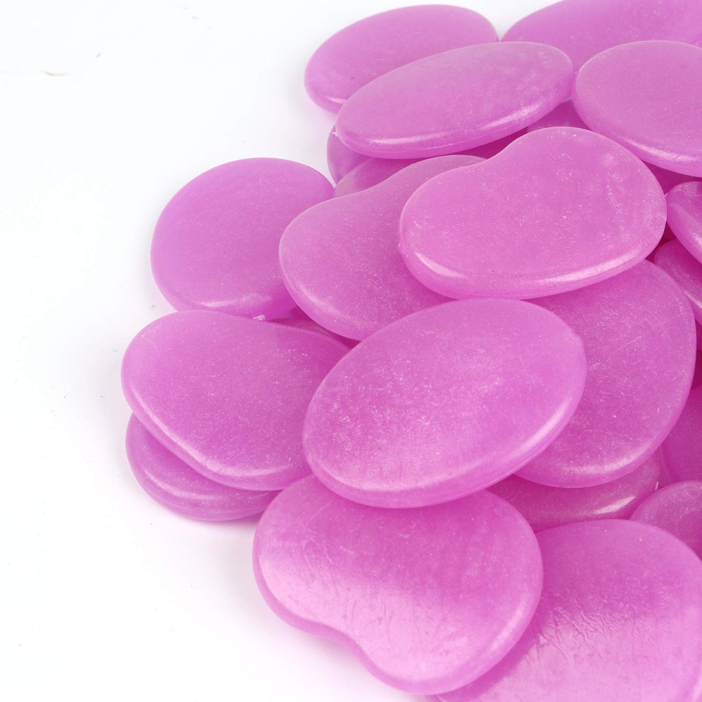 Shiny Stone Glow in the Dark Stones, Purple, Flake Shape, 44pcs, 315g