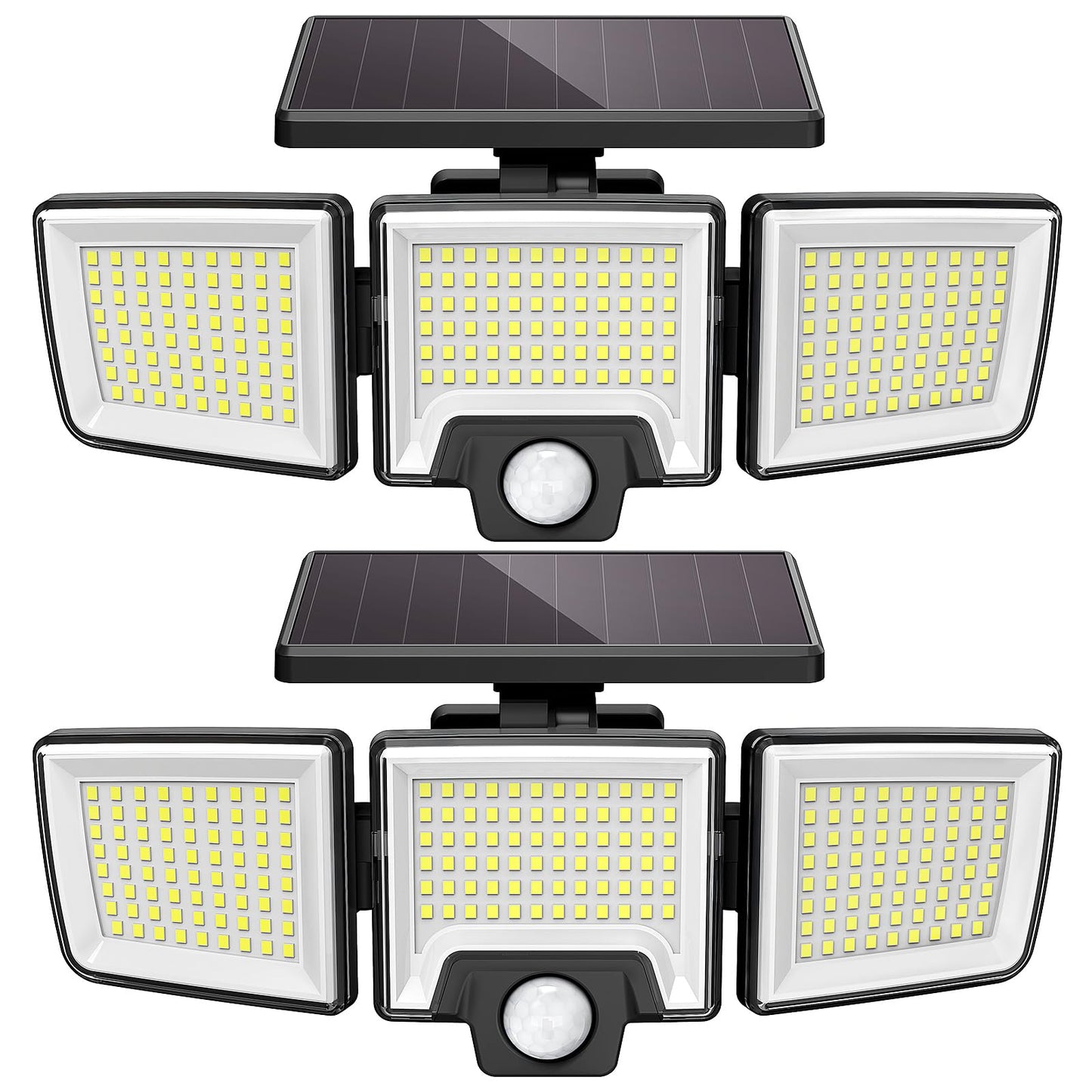 CLAONER Solar Lights Outdoor, Upgraded 216 LED Motion Sensor Security Light with 360° Wide Lighting Angle, Easy to Install, IP65 Waterproof Durable Solar Powered Flood Lights for Outside 2 Pack