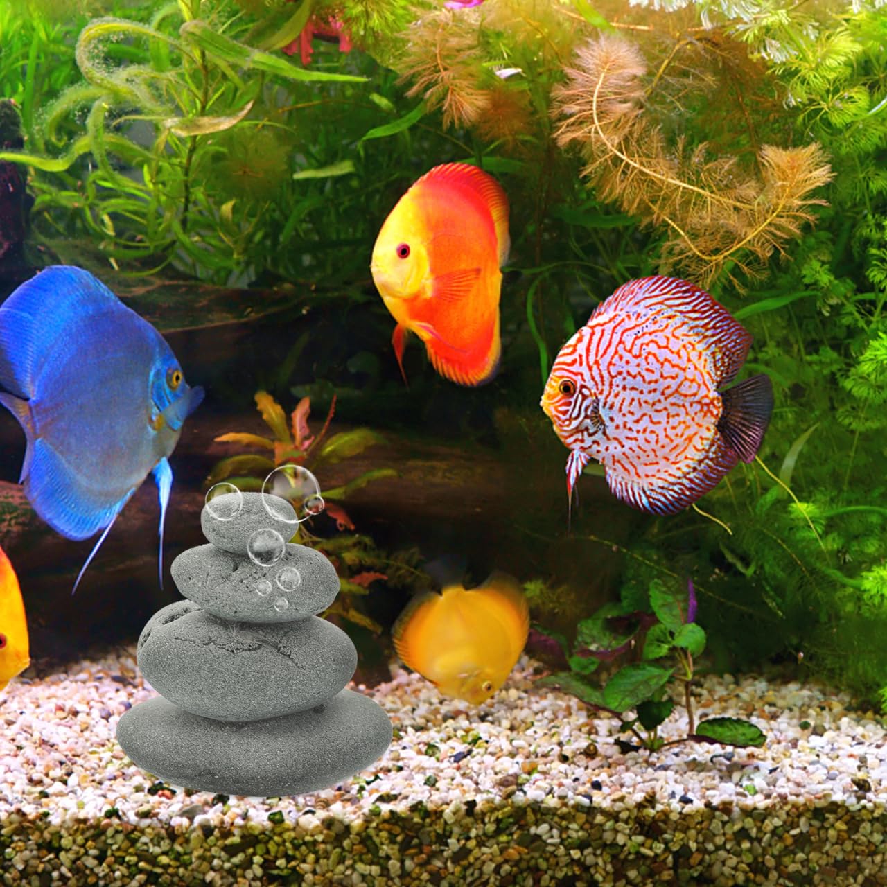 balacoo Zen Stones Decor Simulated Rockery Ornament for Aquarium Micro Landscape Desk Living Room Garden Patio and Table Display 2.55 X 2.36 X 1.57 in