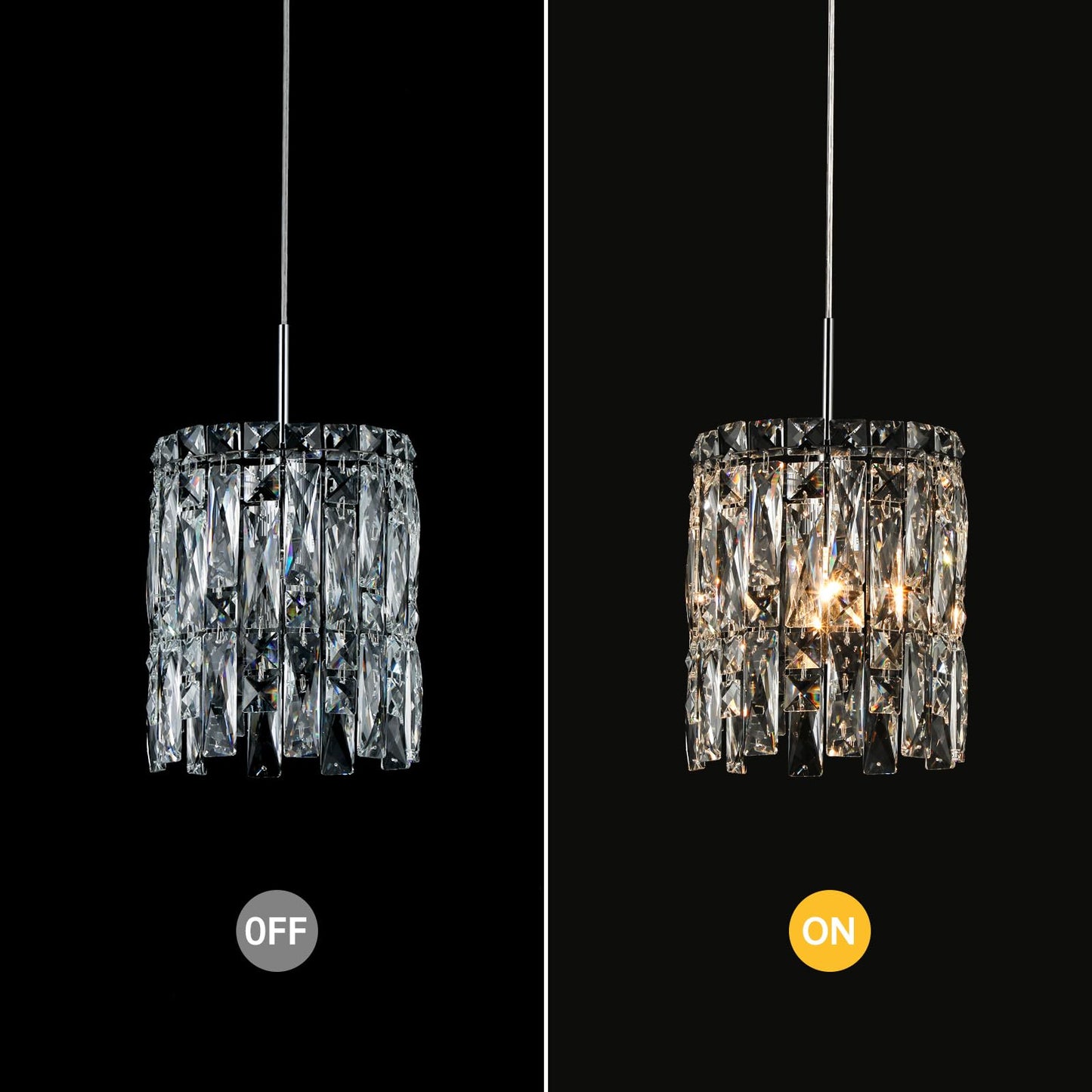 NISIDUN Modern K9 Crystal Pendant Lights Kitchen Island Set of 3,Chrome Chandeliers for Dining Room Light Fixtures Over Table,Hanging Lighting for Kitchen Island Entryway Bathroom BedHead Bedroom