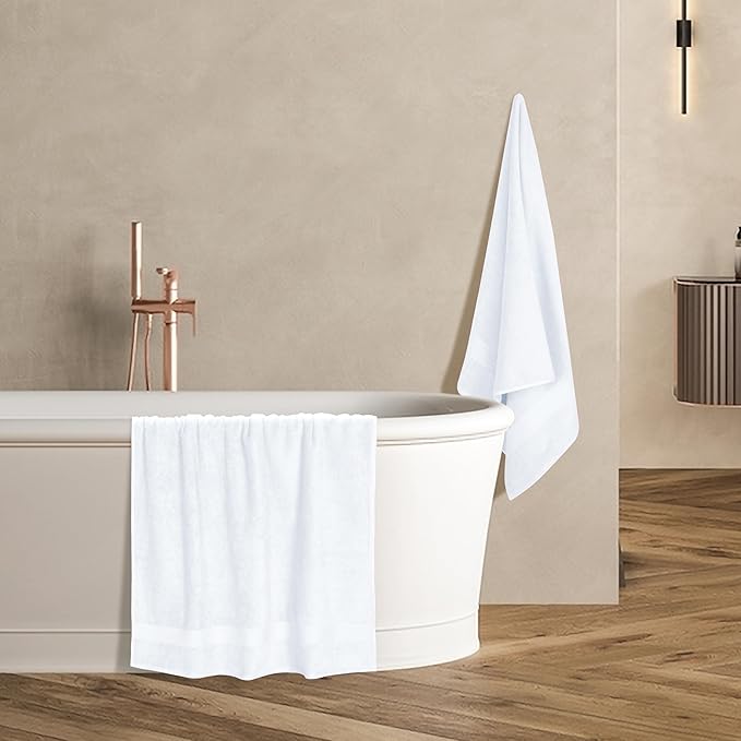 GLAMBURG Premium Cotton 4 Pack Bath Towel Set