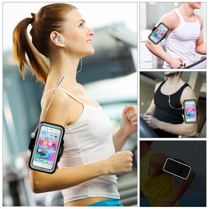 Arm Phone Holder for Running, Armband Cellphone for iPhone 15 14 13 12 11 Pro Max/XR/8 7 6s Plus, for Galaxy A/S/Note Up to 6.9’’, for Exercise Gym Fitness Sports Gear-Black
