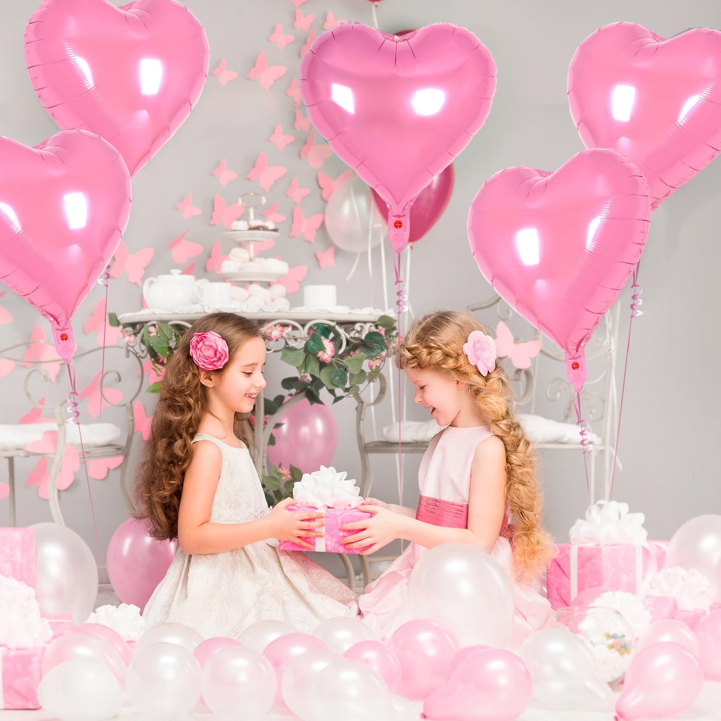 12 Pcs Red Heart Balloons,18 Inch Heart Foil Balloons Love Balloon Valentine Balloon for Birthday Party Wedding Engagement Party Baby Shower Valentine Day Decorations (red)