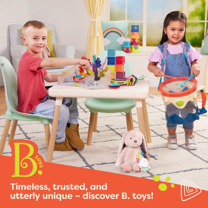 B. toys – Step Stool for Kids – Ivory & Wood Stepping Stool – Furniture for Toddlers – Peek – A – Boost – 2+ Years