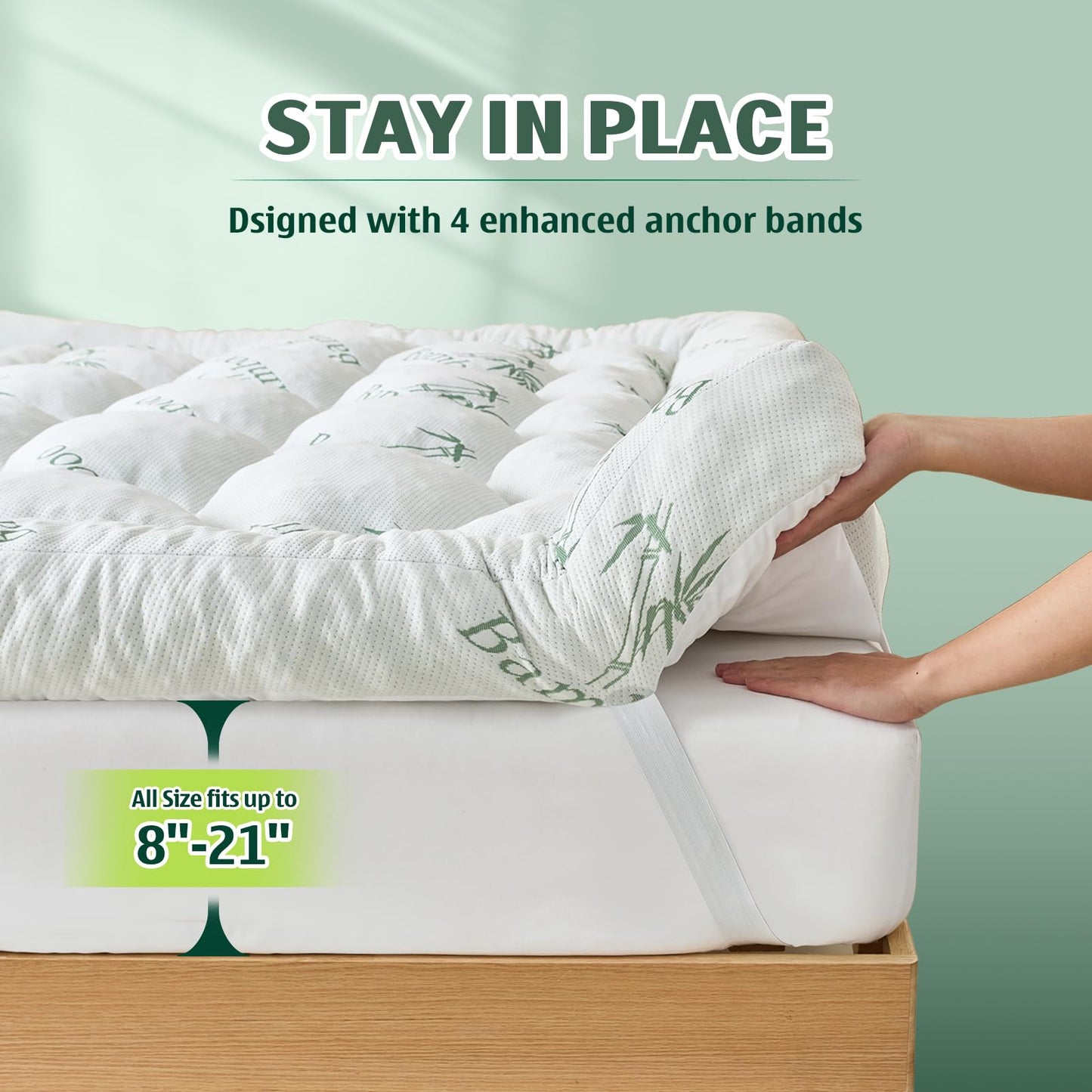 5 Inch Memory Foam Mattress Topper King Size, Breathable Viscose Made from Bamboo Pillow Top Mattress Pad Cover, Ultra Soft Bed Topper with 2000 GSM Foam Filling for Pain Relief, White,78x80x5 in