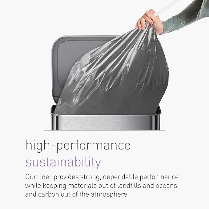 simplehuman Code H 200 Count, Genuine Odorsorb Custom Fit Liners, Drawstring