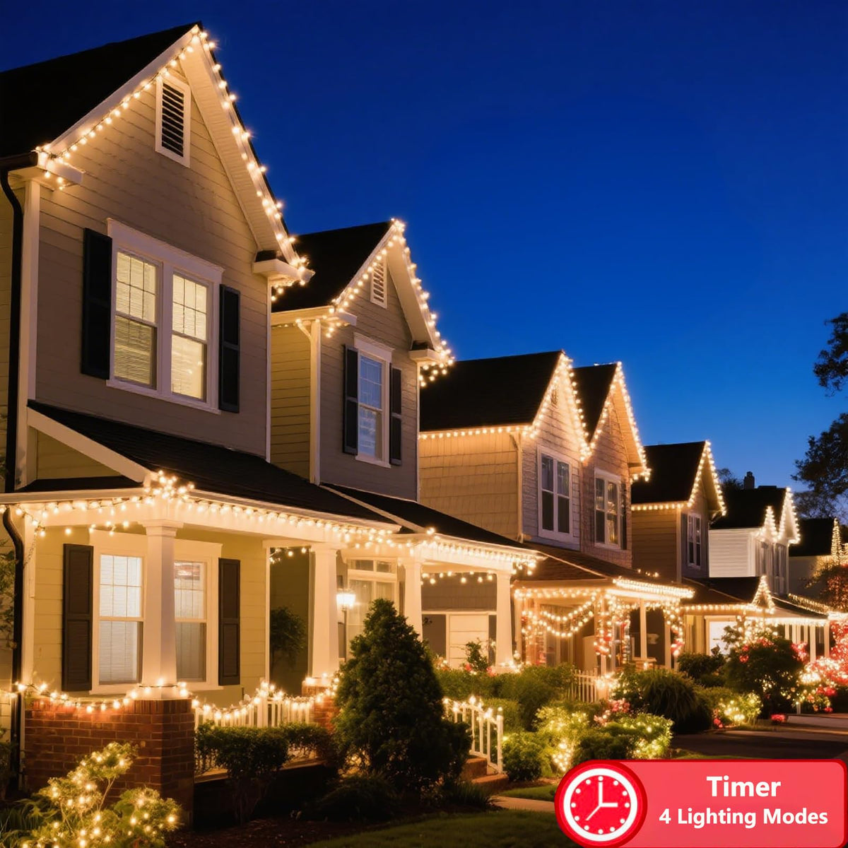 LED Cluster Lights, 400 LED Warm White Christmas Lights, 19.56FT Twinkle Christmas Tree Lights Outdoor, 8 Modes Plug in Fairy Lights for Xmas, Tree, Garland, UL Certification, Black Wire