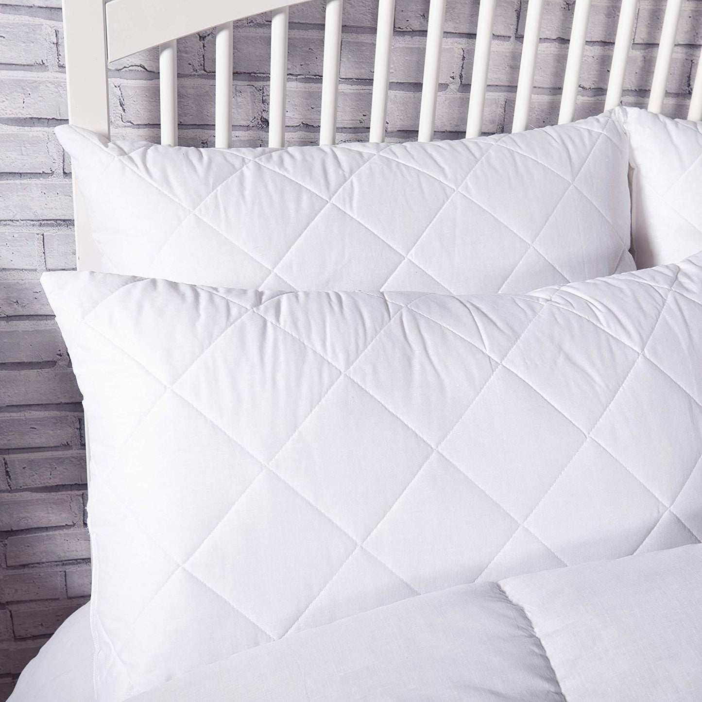 Adam Home Pillows 2 Pack Hotel Quality with Quilted Cover Hypoallergenic & Dust Mite Resistant Filling – Ideal for Stomach, Back and Side Sleepers Down Alternative Hotel Pillows