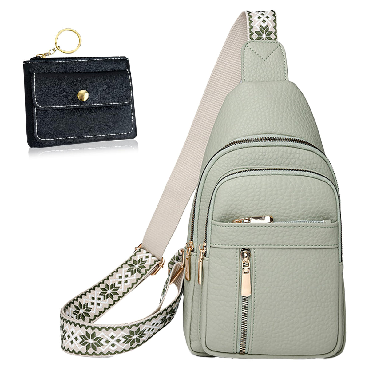 LYYCLFQ Leather Sling Bag for Women,Travel Small Sling Bag Crossbody Bags for Women-Vegan Leather Fanny Pack Crossbody Bags