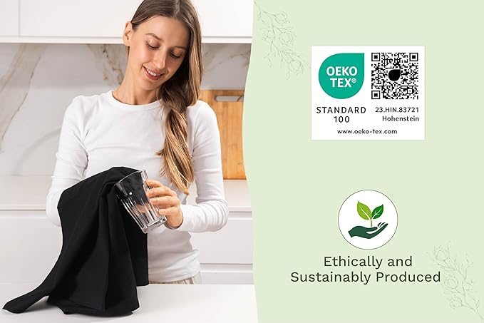 Organic Cotton Black Tea Towels
