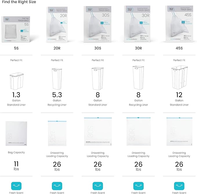 Home Zone Living 12 Gallon Kitchen Trash Bags