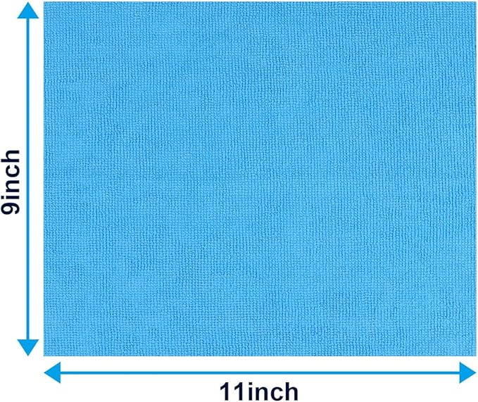 GLIMGLINT Shop Towel, 100 Pack Blue Microfiber Cleaning Cloth, Ultra Absorbent