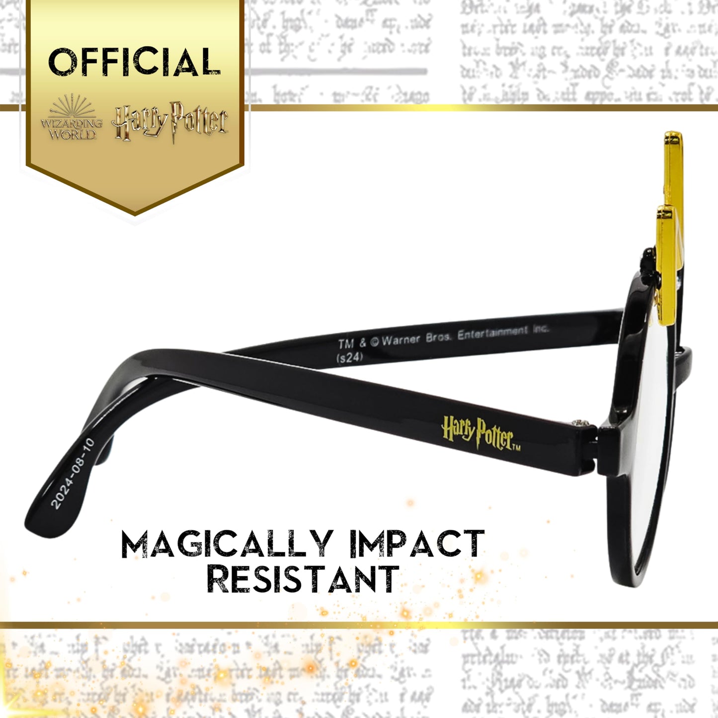 Sun-Staches Official Harry Potter Glasses for Kids | Wizarding World Costume Accessory | Black Frames with Magical Lightning Bolt Scar | One Size Fits Most Kids