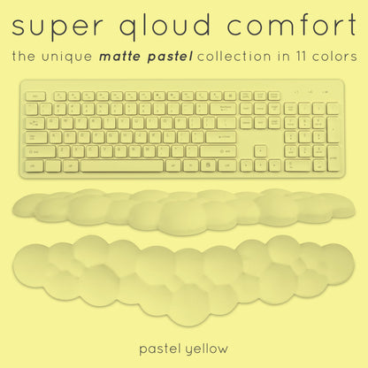 Create-ables Qloud Cloud Wrist Rest Keyboard Wrist Rest for Computer Keyboard Pad, Cloud Keyboard Wrist Rest, Wrist Pad for Keyboard, Memory Foam, Non Slip Base, Comes with Mouse Pad - Yellow