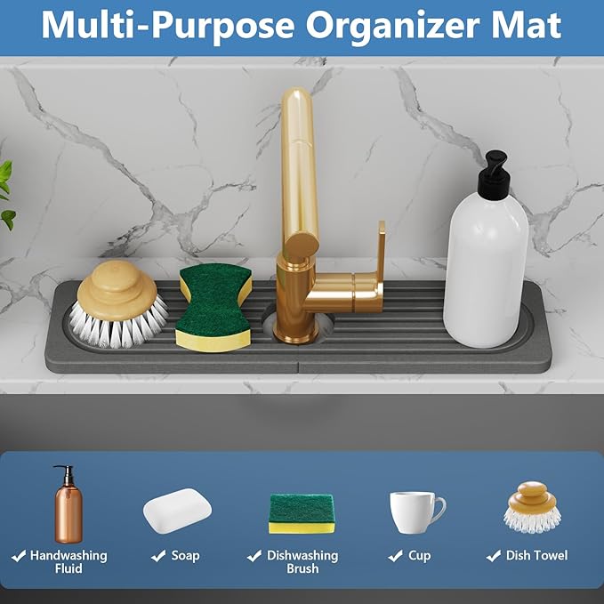 Stone Quick Dry Faucet Mat for Kitchen Sink Stone Faucet Mat for Kitchen Sink