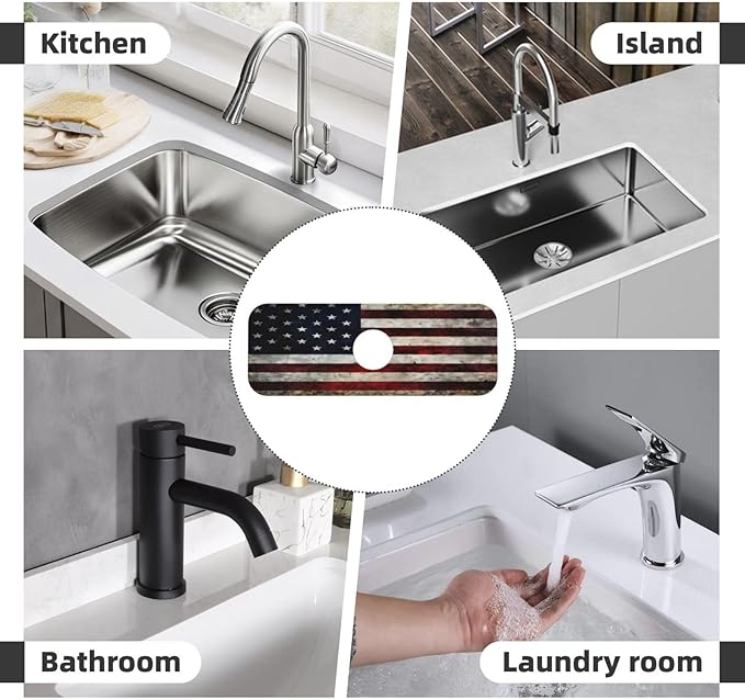 American flag Kitchen sink faucet pad, strong water absorption, anti slip