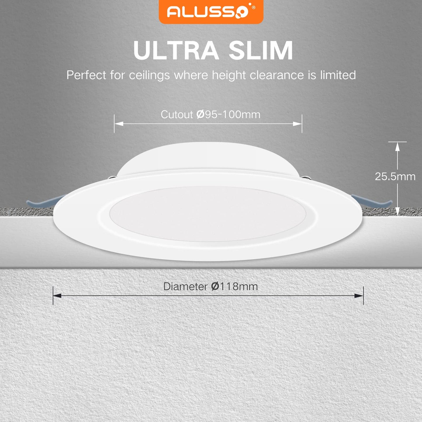 ALUSSO LED Downlights for Ceiling 6W Ultra Slim LED Recessed Ceiling Spot Lights 3000K Warm White IP44 Waterproof Spotlights Ceiling Lights for Bathroom Kitchen Living Room, 6 Pack