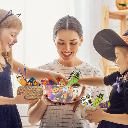 SpringFlower 168pcs Halloween Party Favors For Kids, Halloween Stationery set , Halloween Goody Bag Fillers including Pencil, Eraser, Ruler, Notepad, Stamper, Sticker For Trick or Treat