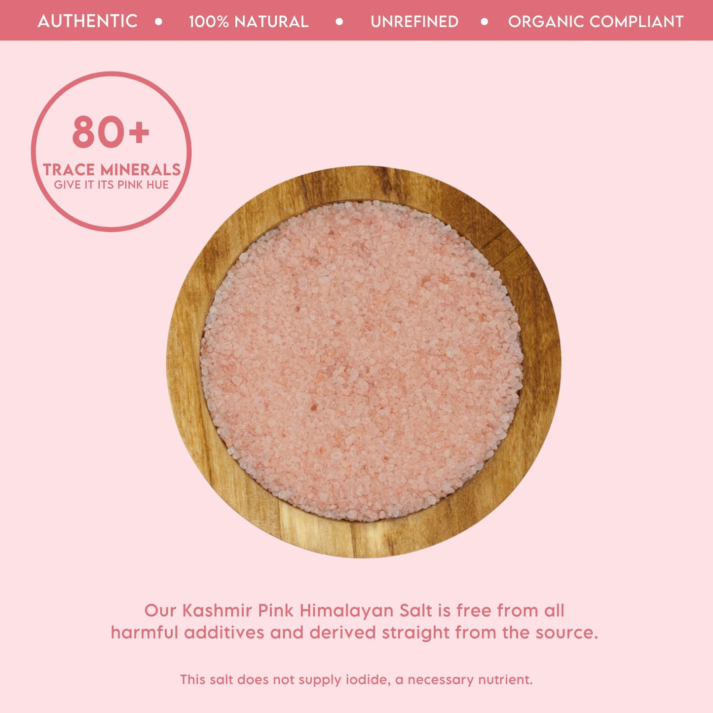 LA SALT CO Kashmir 2.5 Lbs Pink Himalayan Salt Jar, X-Fine | 100% Pure, Food Grade with 84 Trace Minerals | Kosher Certified, Vegan, Non-GMO, & Cruelty-Free