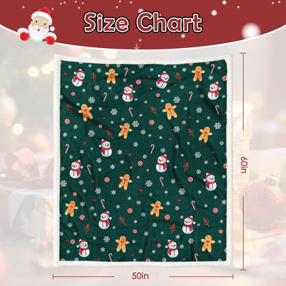 Bemaystar Sherpa Christmas Blanket, Christmas Throw Blanket, Fuzzy Fluffy Soft Cozy Blanket for Couch Bed Sofa, Cozy Reversible Microfiber Blanket, Gifts for Mom Dad Kids, 50x60 in
