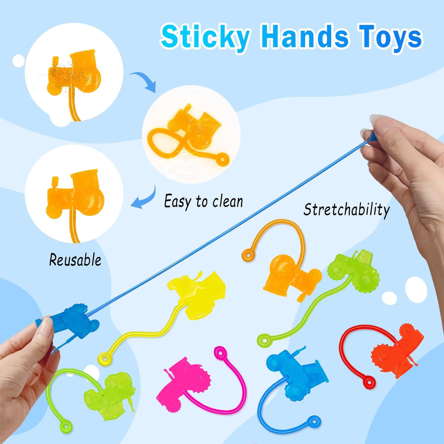 Valentines Sticky Hands Bulk 48PCS Valentines Day Gifts for Kids Classroom Prizes Valentines Party Favors for Kids Stretchy Heart Sticky Hand Toy Valentines Day Goodie Bag Stuffers Kid Party Supplies