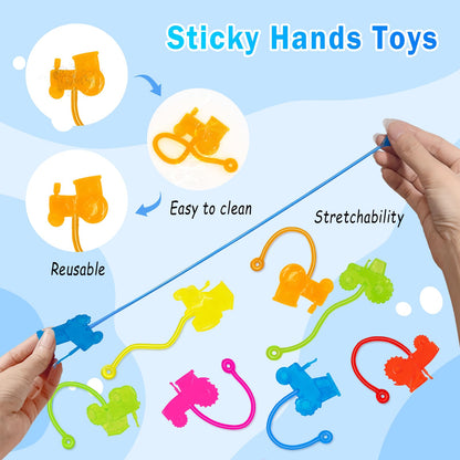 Valentines Sticky Hands Bulk 48PCS Valentines Day Gifts for Kids Classroom Prizes Valentines Party Favors for Kids Stretchy Heart Sticky Hand Toy Valentines Day Goodie Bag Stuffers Kid Party Supplies