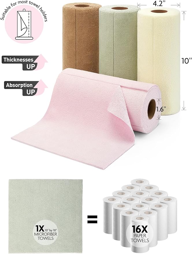 Fantasticlean Tear-Away Dish Cloth- 80 Sheets, 4 Rolls