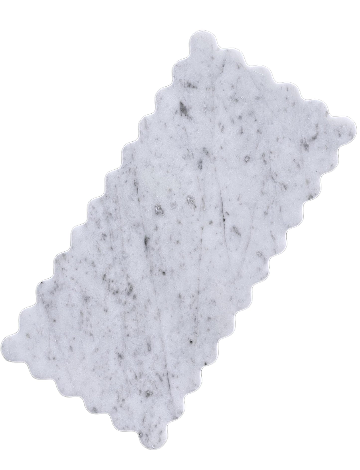 Marble Scalloped Tray, 12" x 6" Serving Stone Board, Scallop Tray to Home Bathroom Vanity Kitchen Countertop Decor, Marble Cutting Board for Cheese Display(Calacatta White)