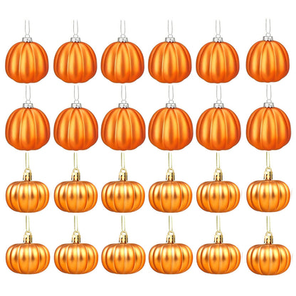 Pinenjoy 24Pcs Orange Pumpkin Hanging Ornament 2 Inch Mini Pumpkin Ball Fall Harvest Decoration for DIY Crafts Thanksgiving Halloween Christmas Tree Autumn Party Table Home Decor