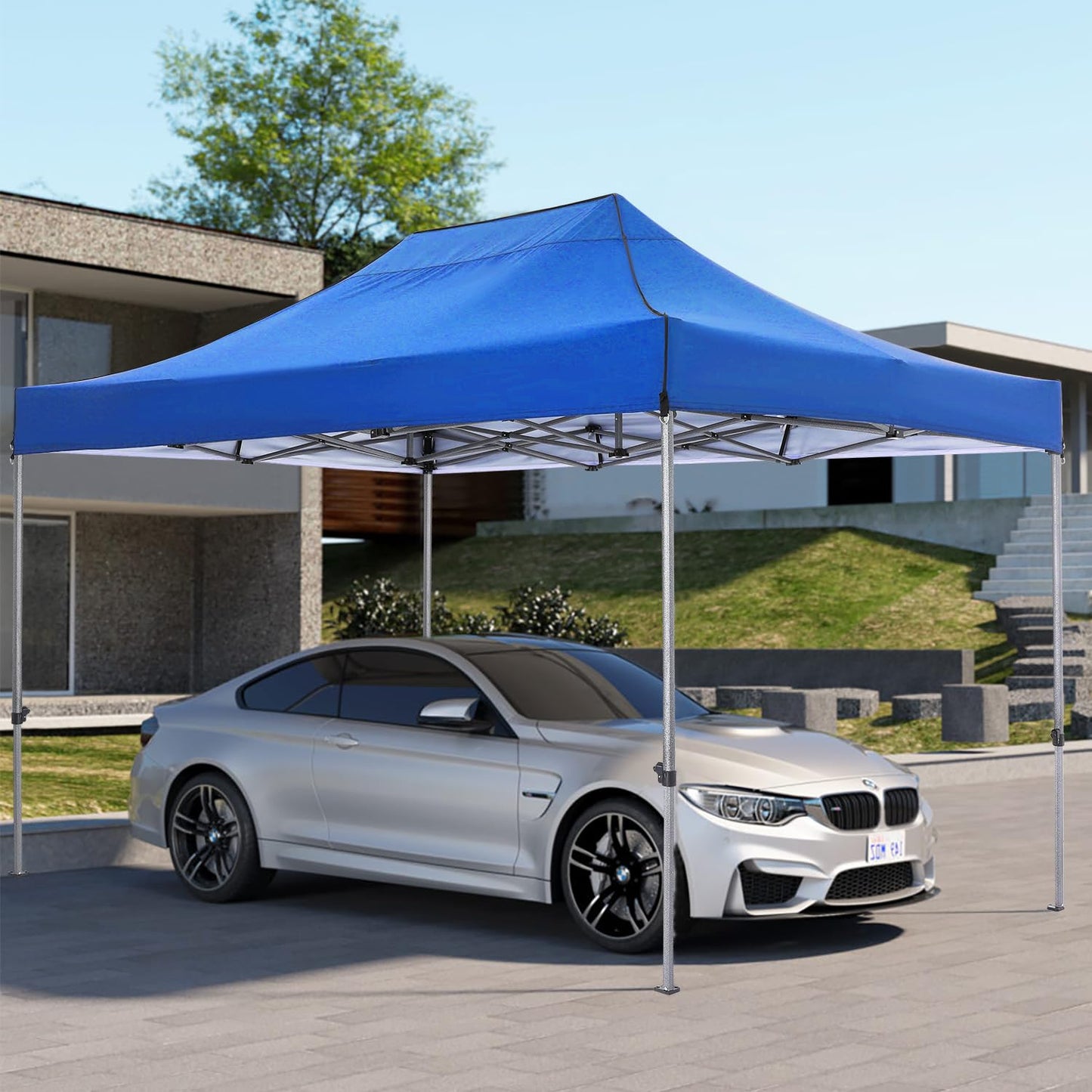 COBIZI 10x15 Pop up Canopy Tent 10x15 Canopy with 4 Sidewalls Waterproof Heavy Duty Commercial Canopy for Parties Outdoor Garden Gazebo Tent, Carry Bag(10x15ft, Blue)