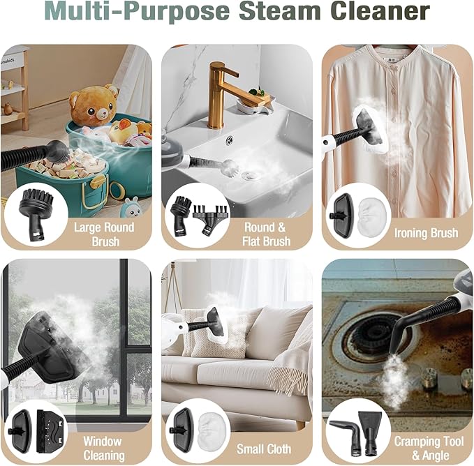 11-in-1 Steam Mop, Powerful Handheld Steam Cleaner