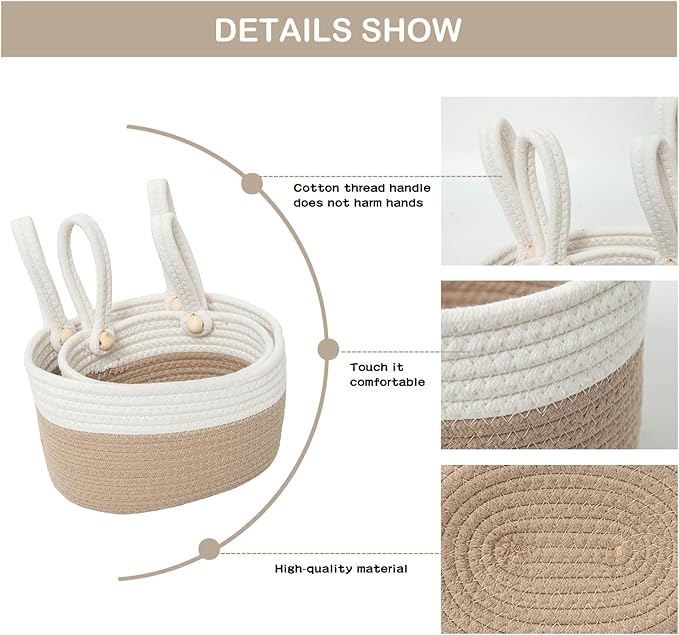 YAHUAN Cotton Hanging Basket for Organizing Hanging Wall Basket