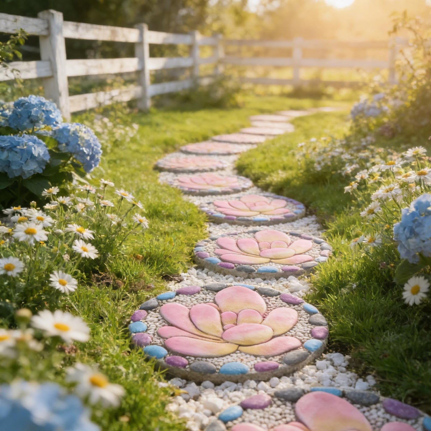 LC LCdecohome Succulent Pattern Cement Stepping Stones - Garden Stepping Stones Outdoor Pavers for Outside Walkway Gifts for Grandma Garden Stones Decorative Sculpture Yard Art 0.75 * 10 * 10 Inch