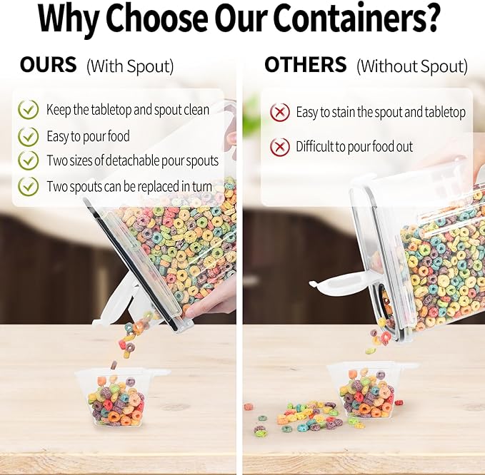 Skroam Cereal Containers Storage of 6, Airtight Food Storage Containers