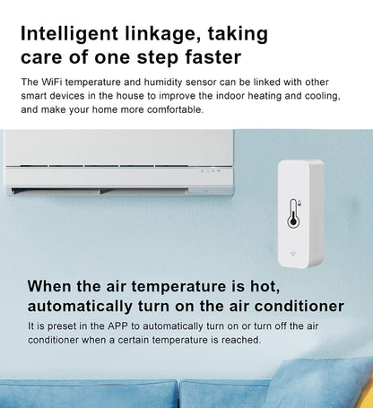 3-Pack WiFi Temperature Humidity Sensor: Wireless Temperature Humidity Monitor with App Alert, Free Data Storage Export, Smart Indoor Thermometer Hygrometer Compatible with Alexa Google Assistant
