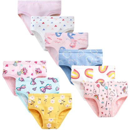 Girls' Knickers 9 Pack Comfortable Briefs Girls Cotton (3-4 Years) MULTICOLOR,Size:110