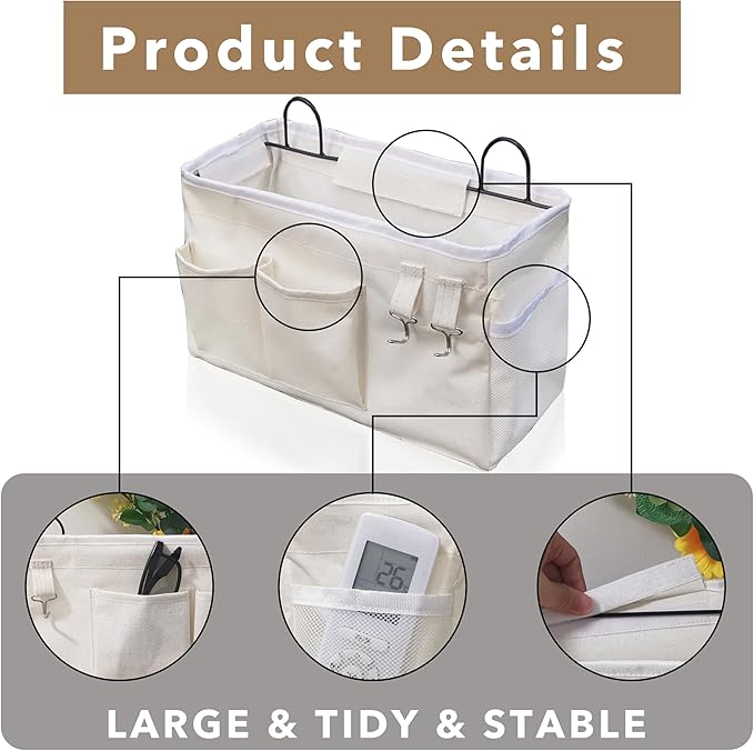 2pcs Large Wall Hanging Organizer Bag, Linen Fabric Door Hanging Storage Baskets