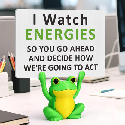 Positive Energy Inspirational Gifts for Women Best Friends, Funny Frog Desk Decor Sign, Emotional Support, Self Care, Stress Relief Gifts for Coworker Boss Workmates, Sassy Sarcastic Office Gift