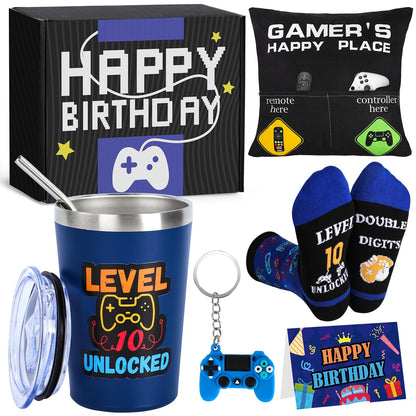 Splandiant 10 Year Old Boy Birthday Gift Ideas, Funny Gamer Birthday Gift Set for 10th Boys, Ten Gamepad Gifts Ideas for Boys Son Grandson Nephew Friend Video Game Lovers